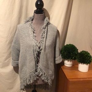 Grey fringe cardigan